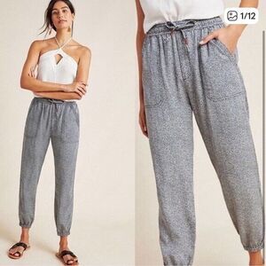 Anthropologie Orana Gray Pebble Print Jogger Pants